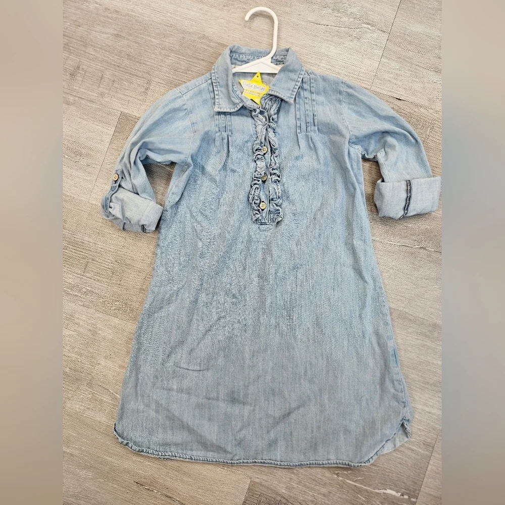 RUFFLE BUTTS Girls Denim Dress Size 8